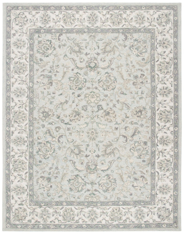 Glamour 628  Hand Tufted 100%Wool Pile Rug Light Blue / Ivory