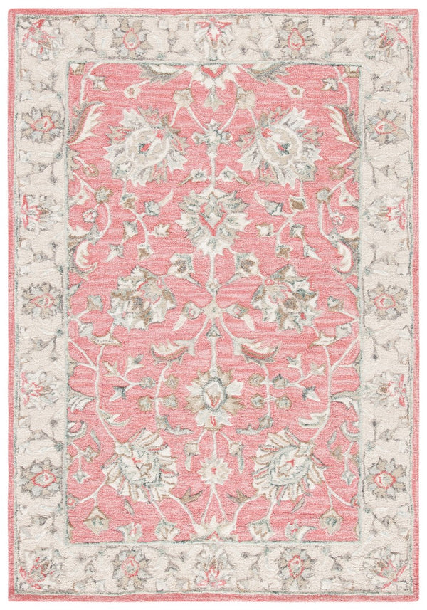 Glamour 628  Hand Tufted 100%Wool Pile Rug Pink / Beige