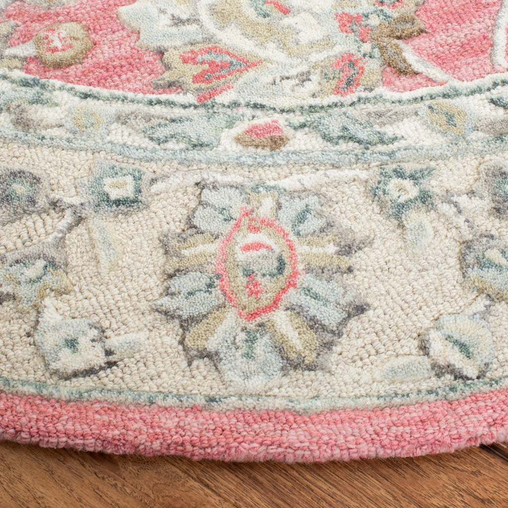 Glamour 628  Hand Tufted 100%Wool Pile Rug Pink / Beige
