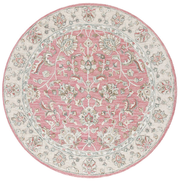 Glamour 628  Hand Tufted 100%Wool Pile Rug Pink / Beige