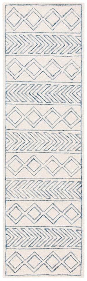 Glamour 633  Hand Tufted 100% New Zealand Wool Pile Rug Ivory / Blue