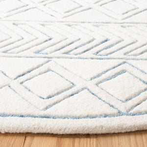 Glamour 633  Hand Tufted 100% New Zealand Wool Pile Rug Ivory / Blue