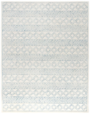 Glamour 633  Hand Tufted 100% New Zealand Wool Pile Rug Ivory / Blue