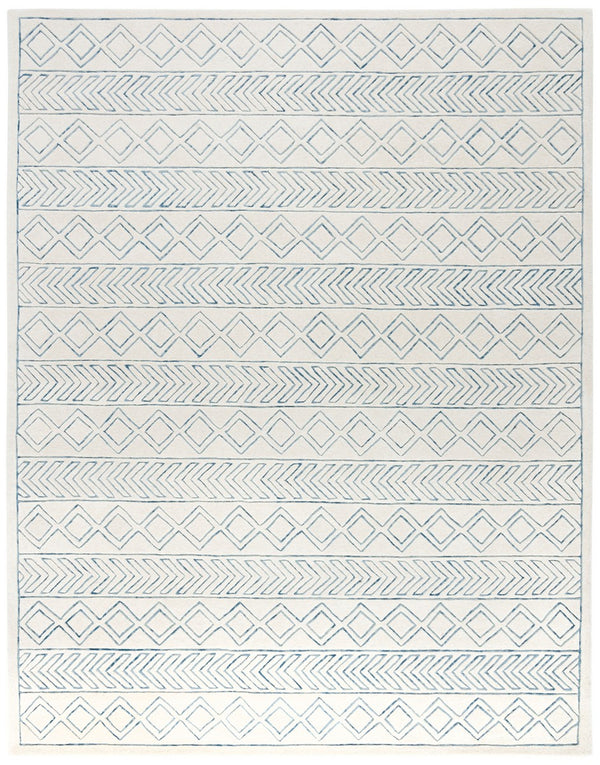 Glamour 633  Hand Tufted 100% New Zealand Wool Pile Rug Ivory / Blue