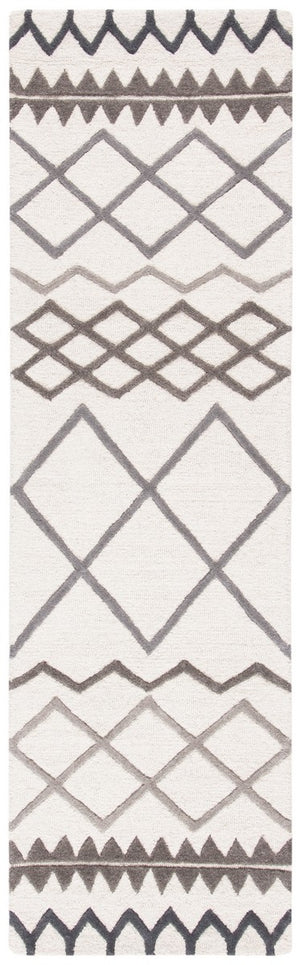 Glamour 634  Hand Tufted 100% New Zealand Wool Pile Rug Ivory / Grey