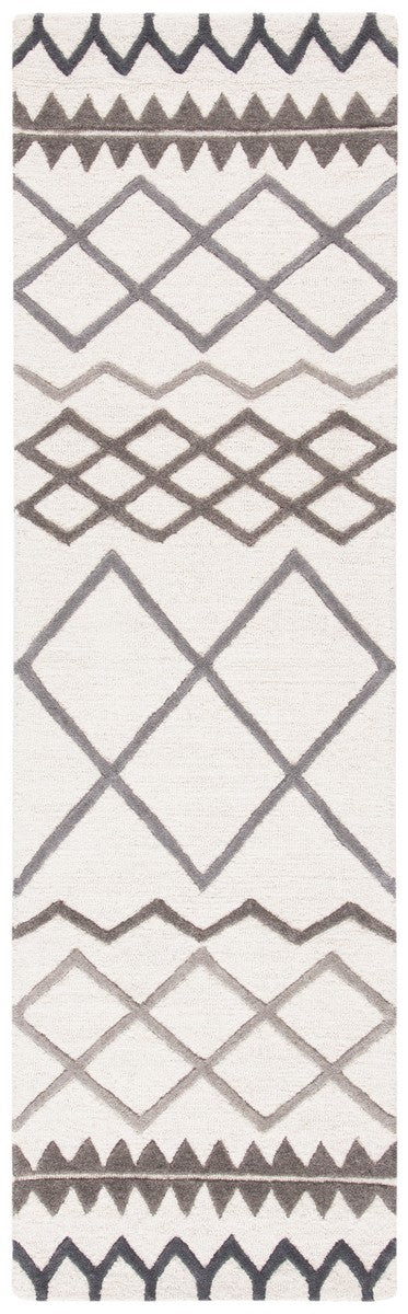 Glamour 634  Hand Tufted 100% New Zealand Wool Pile Rug Ivory / Grey