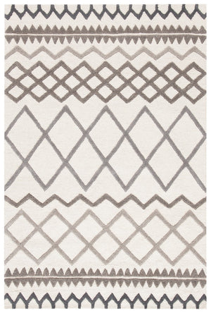 Glamour 634  Hand Tufted 100% New Zealand Wool Pile Rug Ivory / Grey