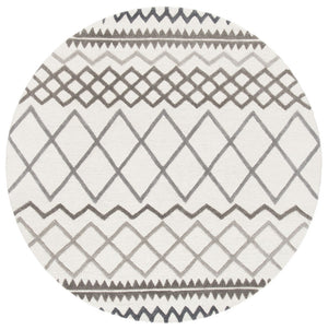 Glamour 634  Hand Tufted 100% New Zealand Wool Pile Rug Ivory / Grey