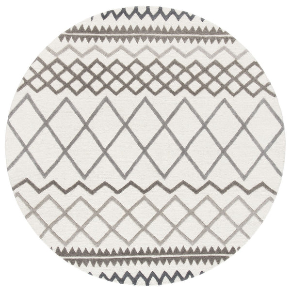 Glamour 634  Hand Tufted 100% New Zealand Wool Pile Rug Ivory / Grey