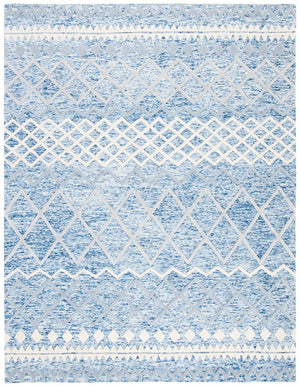 Glamour 634  Hand Tufted 100% New Zealand Wool Pile Rug Blue / Ivory