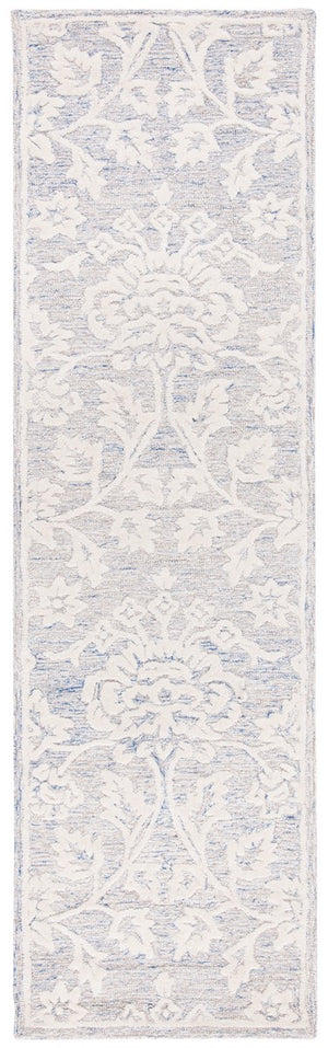 Glamour 651  Hand Tufted 100% Wool Pile Rug Blue / Ivory