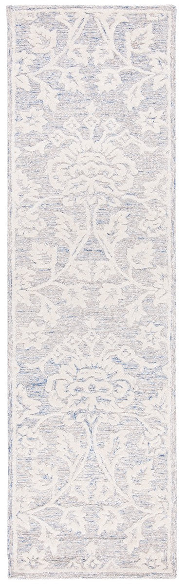 Glamour 651  Hand Tufted 100% Wool Pile Rug Blue / Ivory