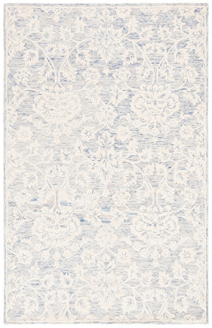 Glamour 651  Hand Tufted 100% Wool Pile Rug Blue / Ivory