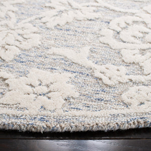 Glamour 651  Hand Tufted 100% Wool Pile Rug Blue / Ivory