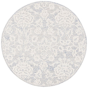 Glamour 651  Hand Tufted 100% Wool Pile Rug Blue / Ivory