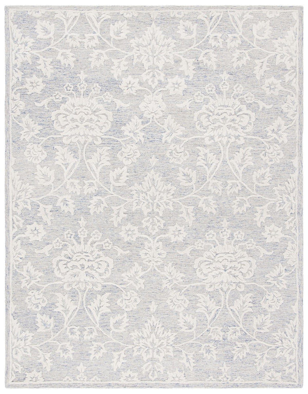 Glamour 651  Hand Tufted 100% Wool Pile Rug Blue / Ivory