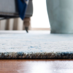 Glamour 658  Hand Tufted 100% Wool Pile Rug Blue / Ivory