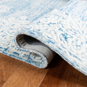 Glamour 658  Hand Tufted 100% Wool Pile Rug Blue / Ivory