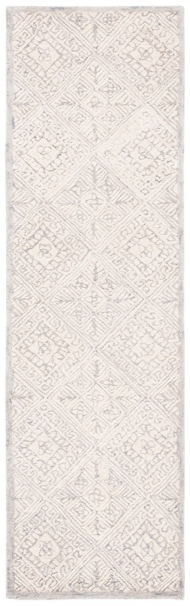Glamour 660  Hand Tufted 100% Wool Pile Rug Grey / Ivory