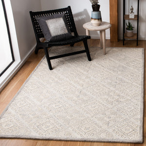 Glamour 660  Hand Tufted 100% Wool Pile Rug Grey / Ivory