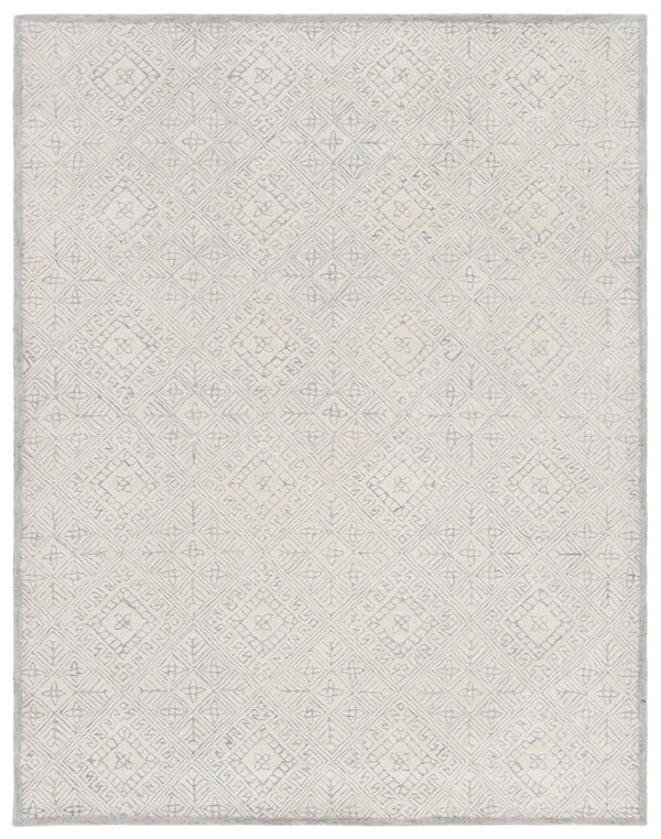 Glamour 660  Hand Tufted 100% Wool Pile Rug Grey / Ivory
