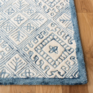 Glamour 660  Hand Tufted 100% Wool Pile Rug Blue / Ivory
