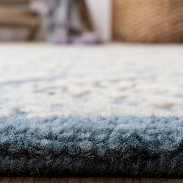 Glamour 660  Hand Tufted 100% Wool Pile Rug Blue / Ivory