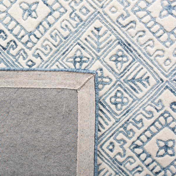 Glamour 660  Hand Tufted 100% Wool Pile Rug Blue / Ivory