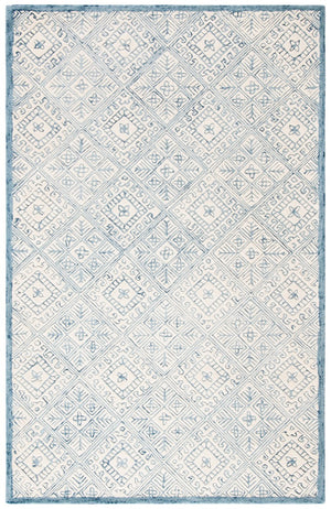 Glamour 660  Hand Tufted 100% Wool Pile Rug Blue / Ivory