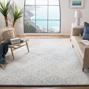 Glamour 660  Hand Tufted 100% Wool Pile Rug Blue / Ivory