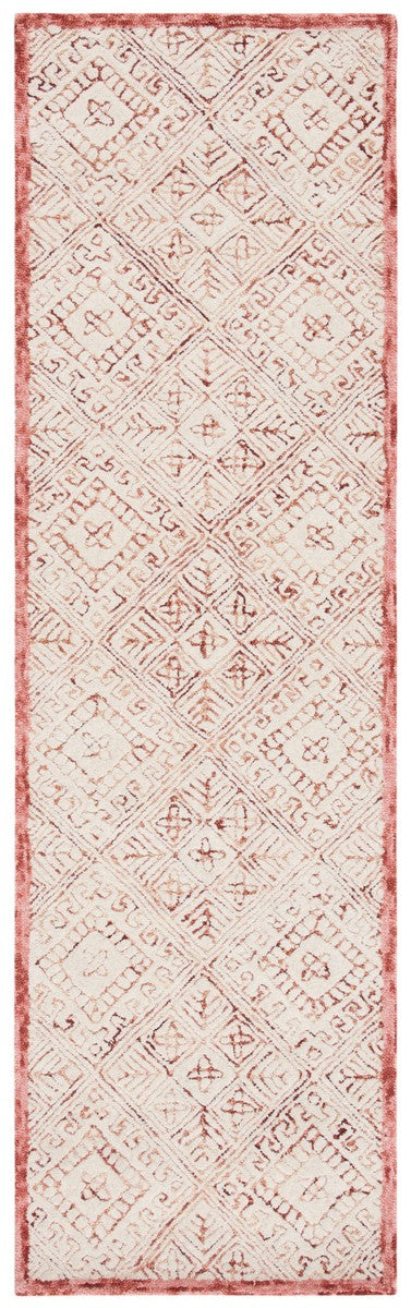 Glamour 660  Hand Tufted 100% Wool Pile Rug Pink / Ivory