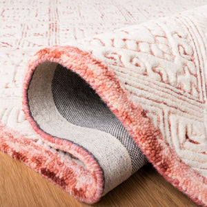 Glamour 660  Hand Tufted 100% Wool Pile Rug Pink / Ivory