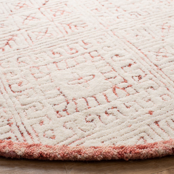 Glamour 660  Hand Tufted 100% Wool Pile Rug Pink / Ivory