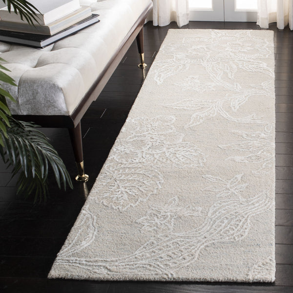 Glamour 661  Hand Tufted 60% Wool, 40% Viscose Rug Light Blue / Ivory