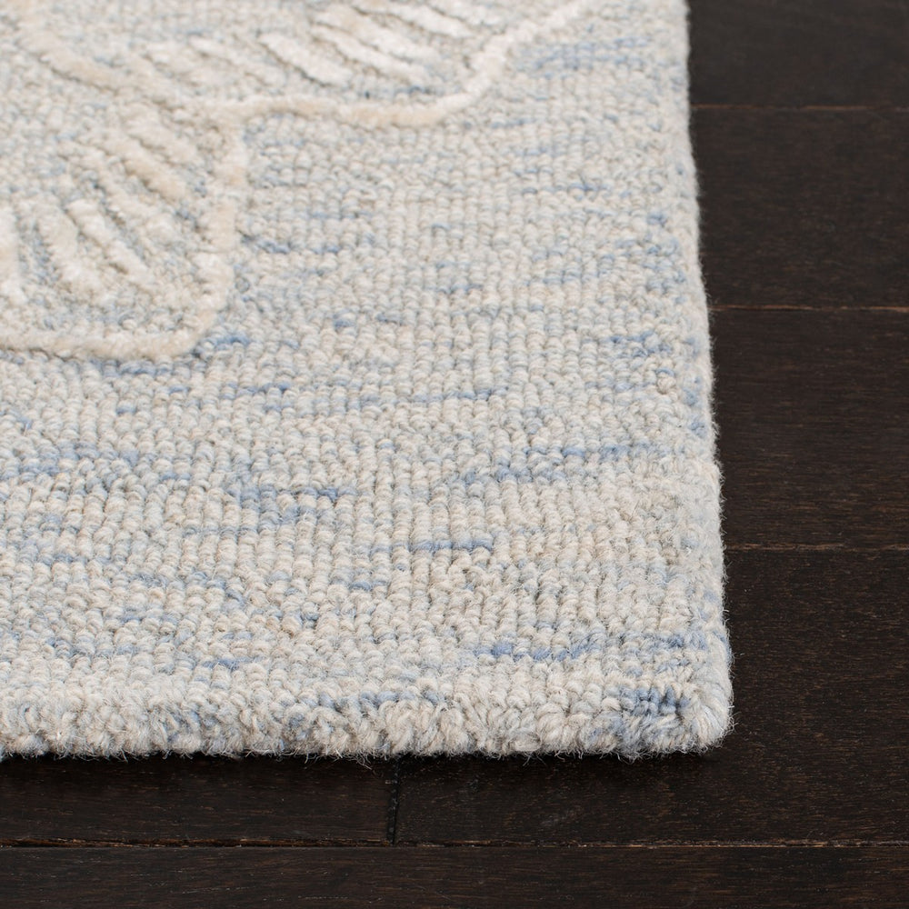 Glamour 661  Hand Tufted 60% Wool, 40% Viscose Rug Light Blue / Ivory