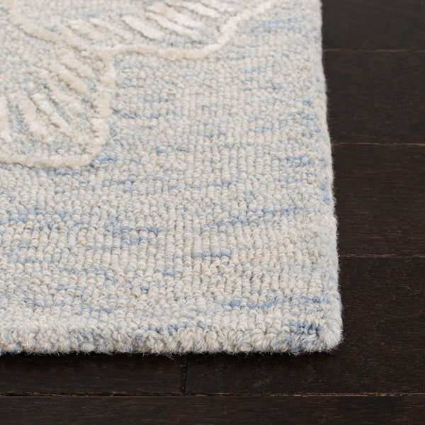 Glamour 661  Hand Tufted 60% Wool, 40% Viscose Rug Light Blue / Ivory