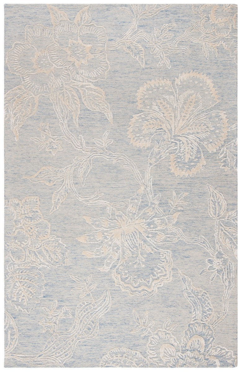 Glamour 661  Hand Tufted 60% Wool, 40% Viscose Rug Light Blue / Ivory
