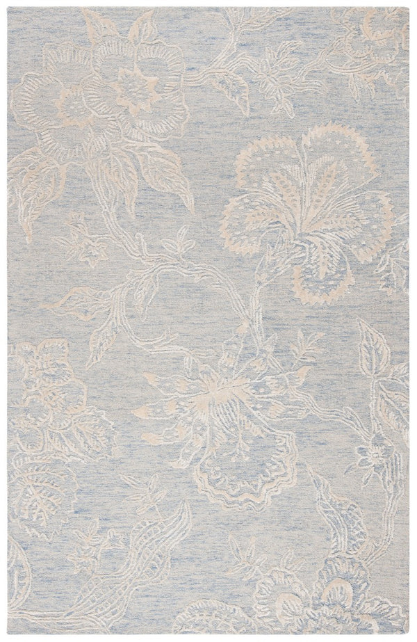 Glamour 661  Hand Tufted 60% Wool, 40% Viscose Rug Light Blue / Ivory