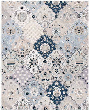 Glamour 2020 Hand Tufted 100% Wool (Blended New Zealand Wool) Rug in Blue, Beige 8ft x 10ft