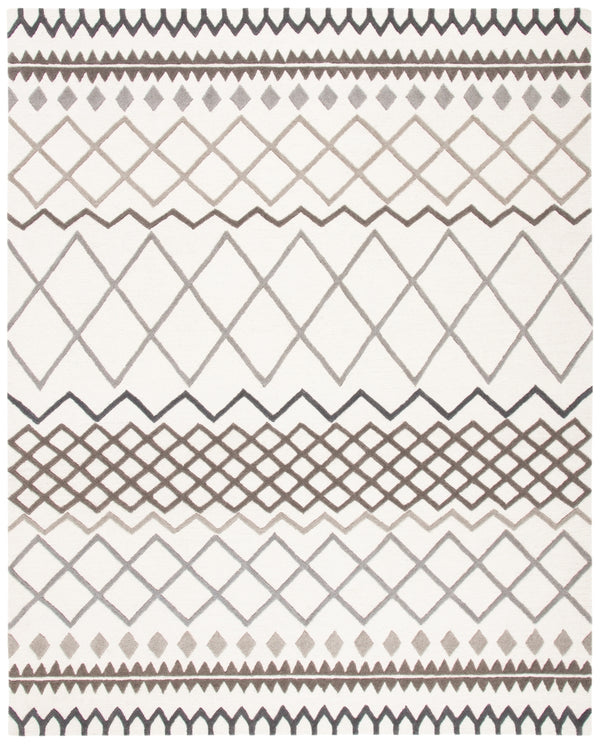 Glamour 2020 Hand Tufted 100% New Zealand Wool Pile Rug in Ivory, Grey 8ft x 10ft