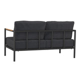 English Elm EE1867 Modern Commercial Grade Patio Lounge Loveseat Charcoal EEV-13922