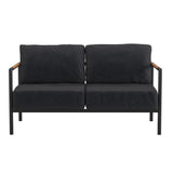 English Elm EE1867 Modern Commercial Grade Patio Lounge Loveseat Charcoal EEV-13922