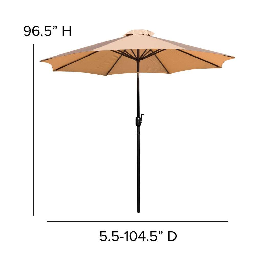 English Elm EE1872 Classic Commercial Grade Patio Umbrella Tan EEV-13937