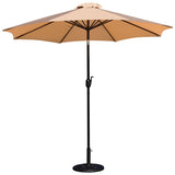 English Elm EE1873 Classic Commercial Grade Patio Umbrellas and Base Tan EEV-13942