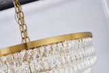 Bethel Gold Chandelier in Metal & Crystal