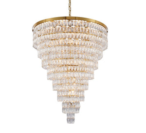 Bethel Gold Chandelier in Metal & Crystal