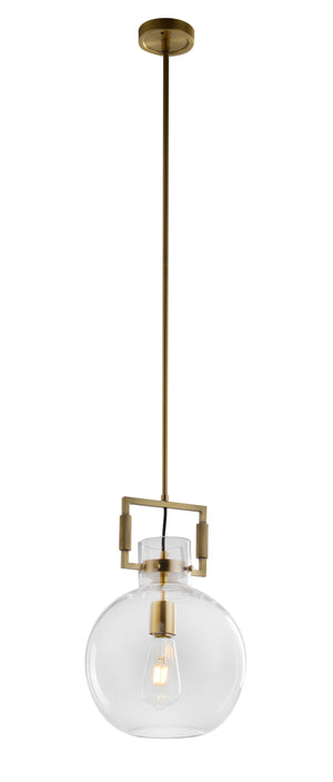 Bethel Brass Single Pendant Lighting in Metal & Glass