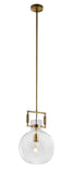 Bethel Brass Single Pendant Lighting in Metal & Glass