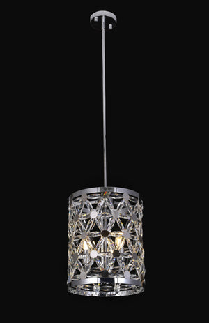 Bethel Chrome Single Pendant Lighting in Metal & Crystal