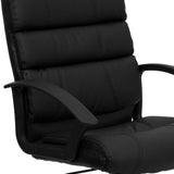 English Elm EE1875 Contemporary Commercial Grade Leather Task Office Chair Black EEV-13945